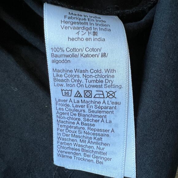 J Crew Flutter Sleeve Button Up Shirt In Cotton Voile Womens XL Sheer Black - Picture 8 of 10